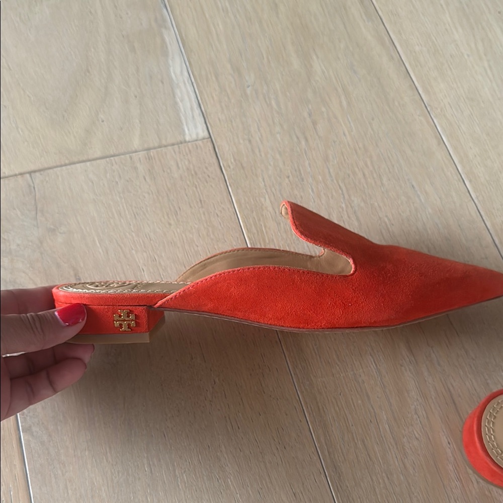Tory Burch Women's Vibrant Red Mules - Picture 2 of 4